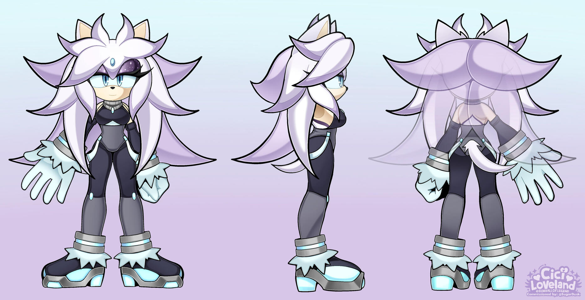 Sonic OC Turnaround Sheet for @SugarDusk on Twitter/VGen (Normal Variant)
