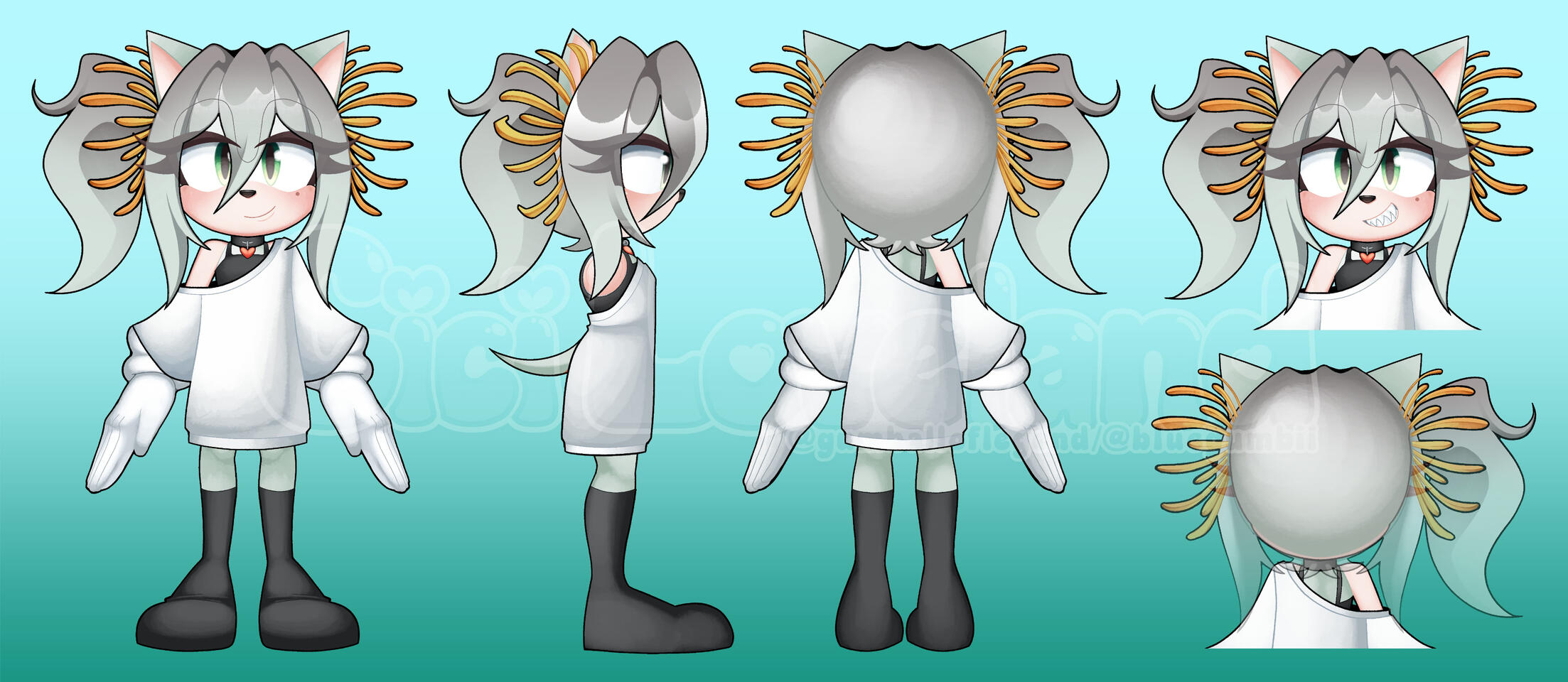 Turnaround / Dress-Up Reference Sheet for @kiwawachan (Outfit 2)