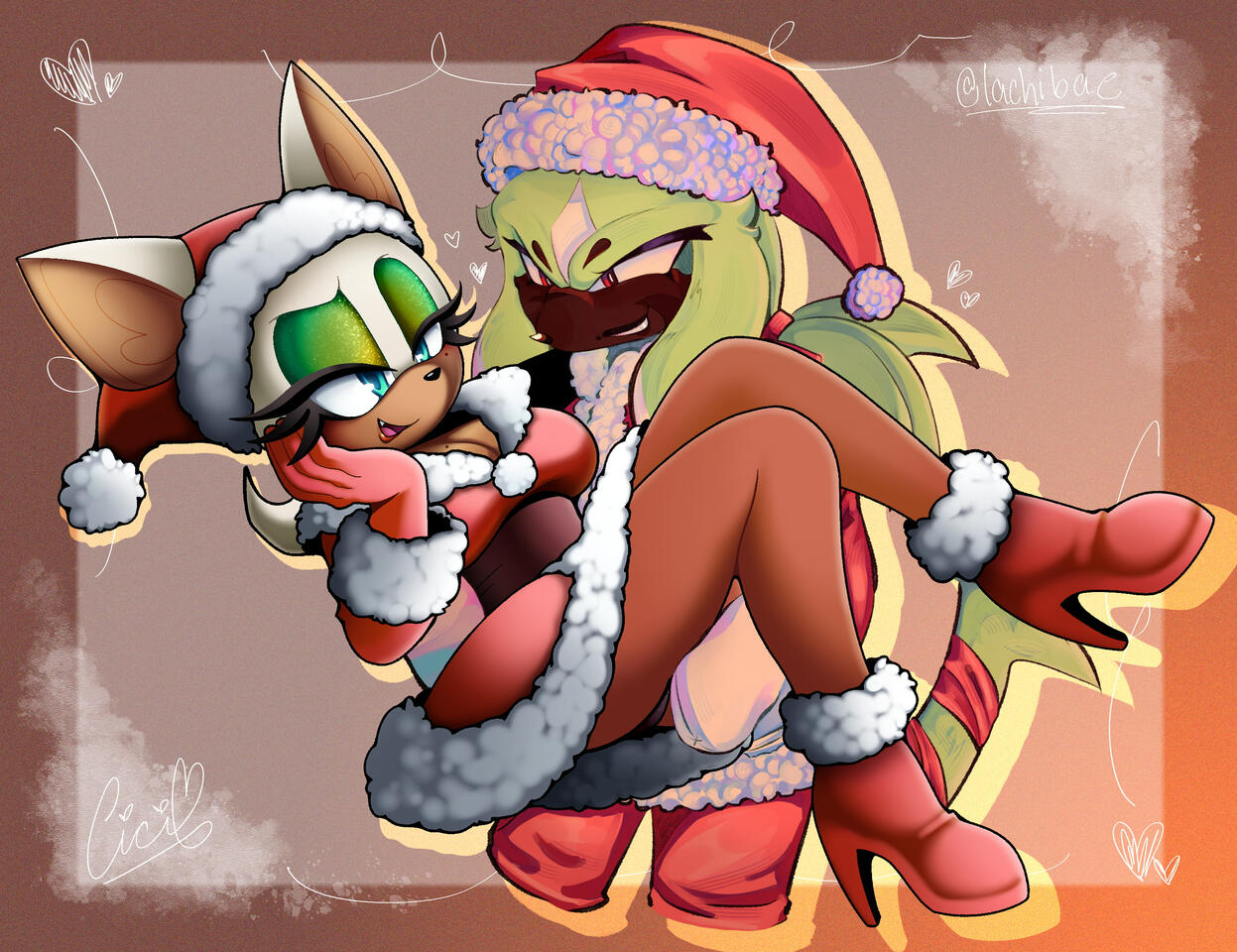 (2025) Knuxouge Grinch x Martha May Christmas Collaboration with @lachibae on Twitter.