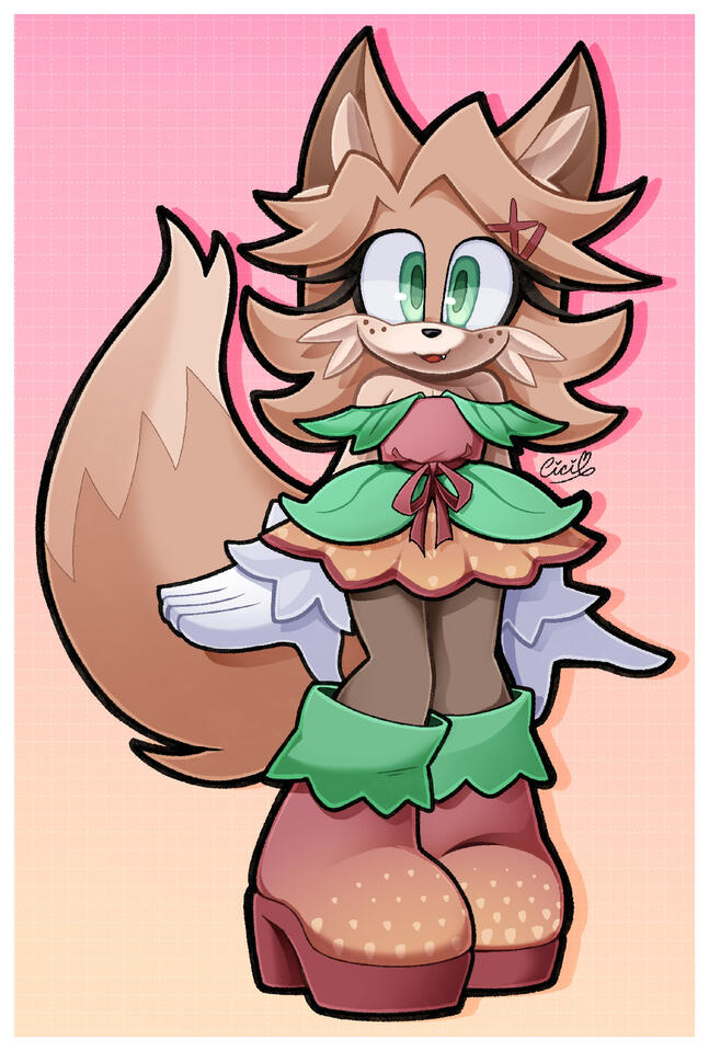 [SOLD] Adoptable #1 - Strawberry Fennec (Fruit Series)