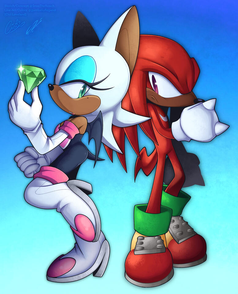 Knuxouge Collab with @SnocTheRoach on Twitter